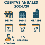 ¿Qué debe presentar cada tipo de empresa al depositar sus Cuentas Anuales?