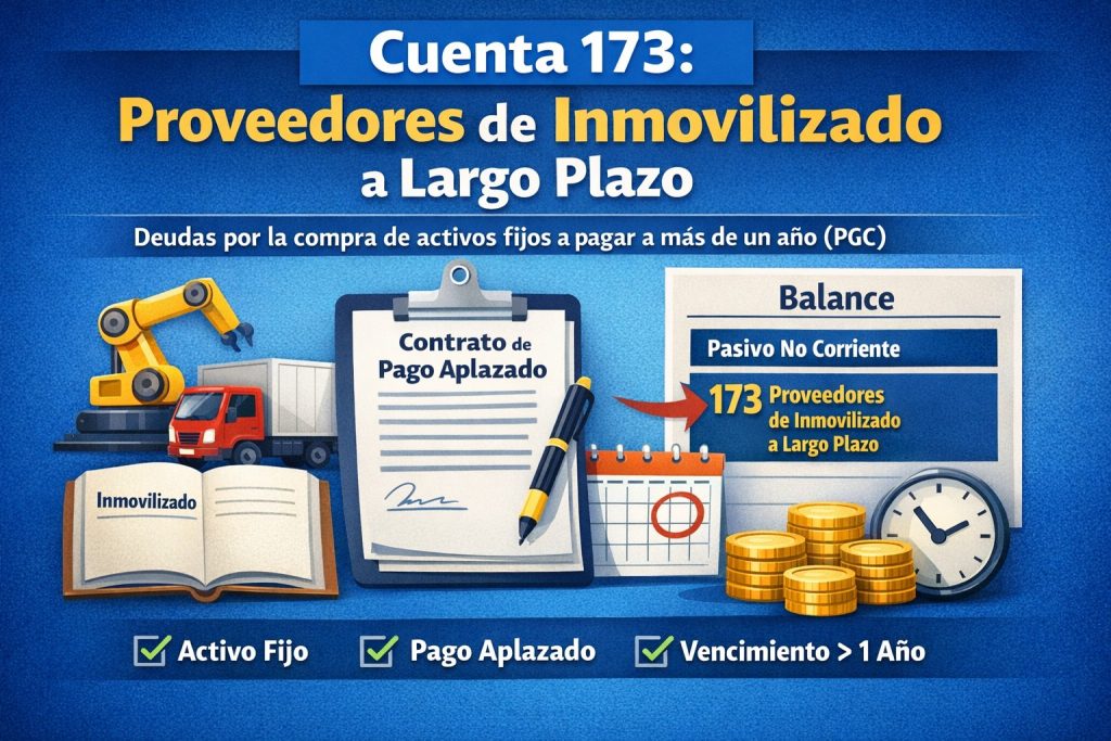 Cuenta 173 PGC: Proveedores de inmovilizado a largo plazo